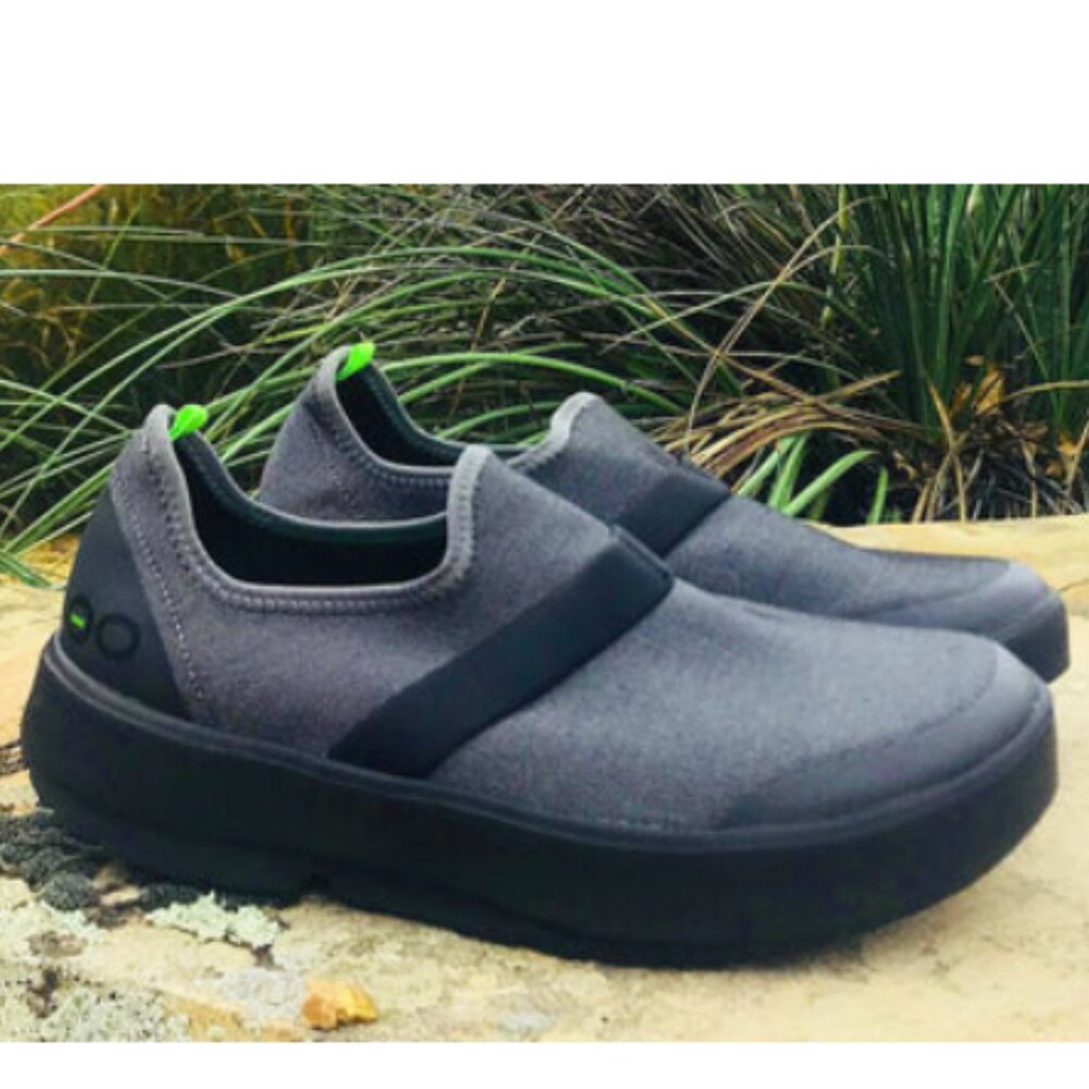 OOFOS Gray Slip-On Athletic Shoes with Black Sole